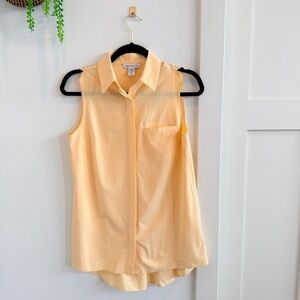 Athleta Urbanite Button Down Athleisure Sleeveless Women's Top Lunaria Yellow XS